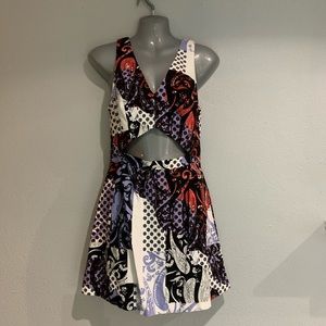 TOPSHOP Multi Color Cut Out Dress